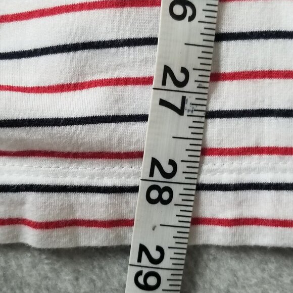 J Jill Size XL Striped VNeck Stretch Tunic Top Pullover 3/4 Bell Sleeve Comfy - Picture 6 of 8